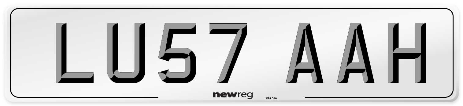 LU57 AAH Number Plate from New Reg